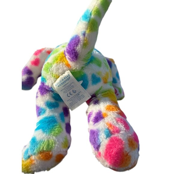 Rainbow Hearts Triceratops Dinosaur Plush Stuffed Security Support Pet Toy - Picture 5 of 16